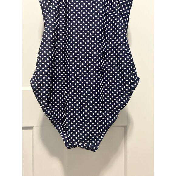 NipTuck Navy Blue And White Polka Dot Size 4 Bathing Suit Cruise Beach Retro - Picture 7 of 8